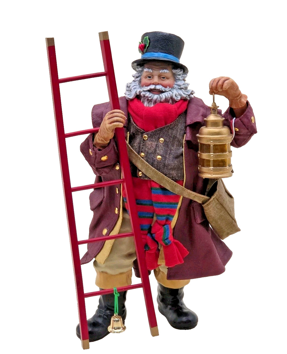 Clothtique Possible Dreams Lamplighter Santa 15097 with Ladder & Lantern Vintage